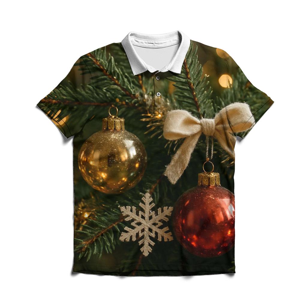 Frosted Branch Closeup embroidered polo tops