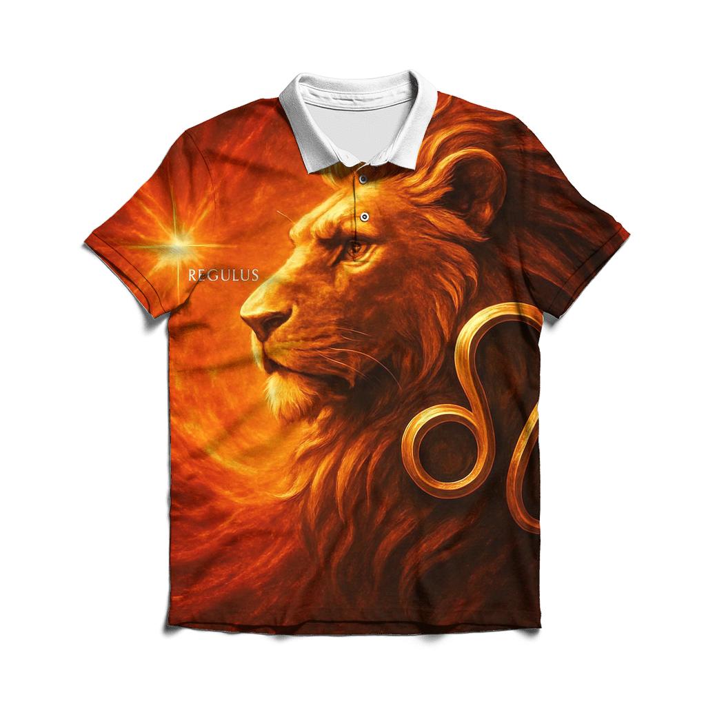 Leo Solar Flare Lion Artwork stylish collar polo tees