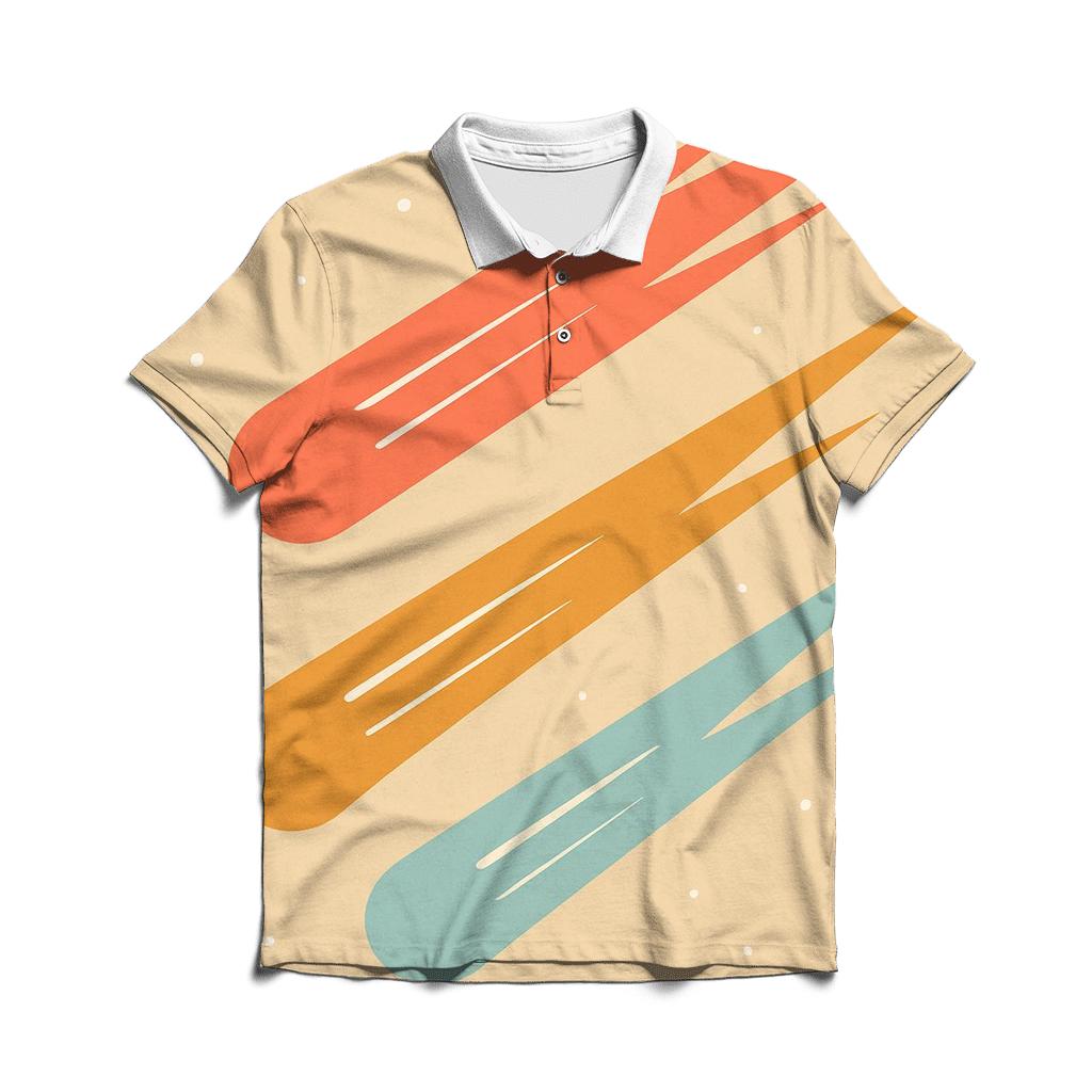 Comet Fan Overprint embroidered polo tops