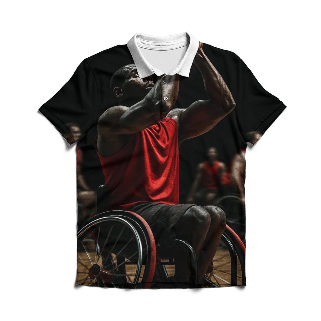 Adaptive Wheelchair Basketball embroidered polo tops