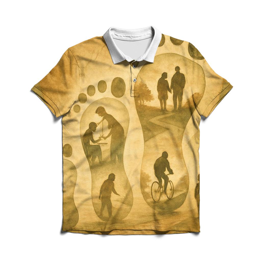Footprints In The Heart premium cotton polo shirts