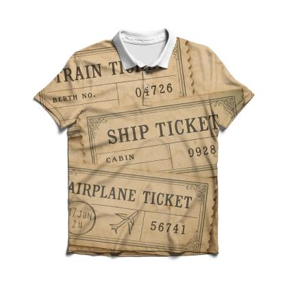 Antique Travel Ticket Stubs custom polo shirts