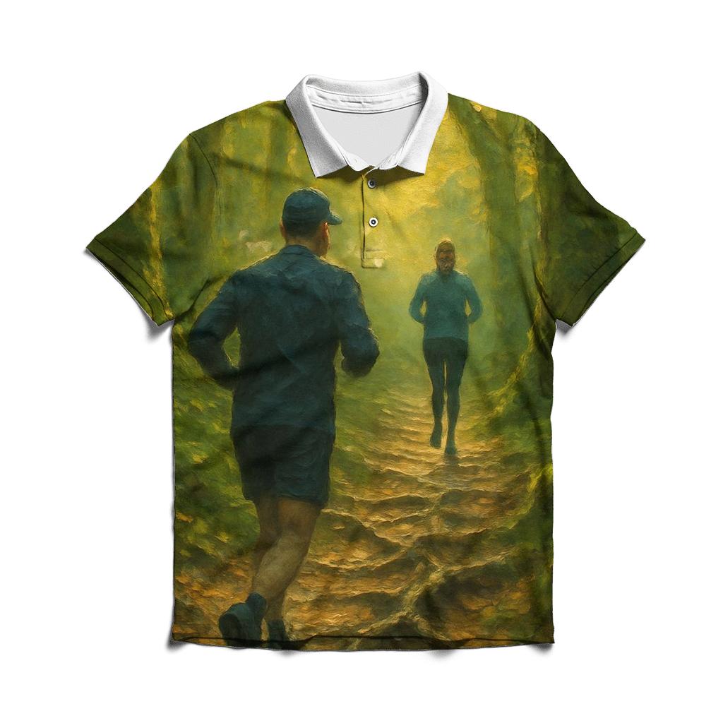 Trail Running Forest Canopy embroidered polo tops