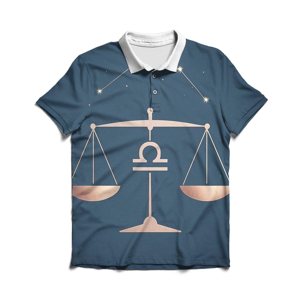Libra Scales Balance Symbol custom polo shirts