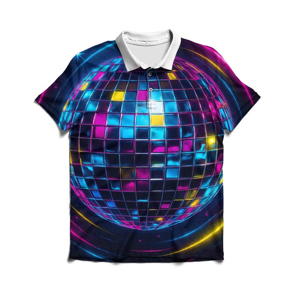 Neon Disco Orbit designer slim fit polos