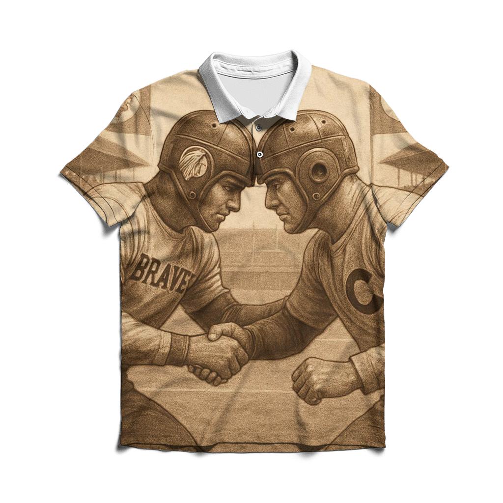 Heritage Helm Faceoff embroidered polo tops