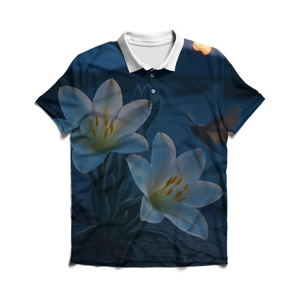 Desert Evening Bloom Of Desert Lily casual sports polo shirts