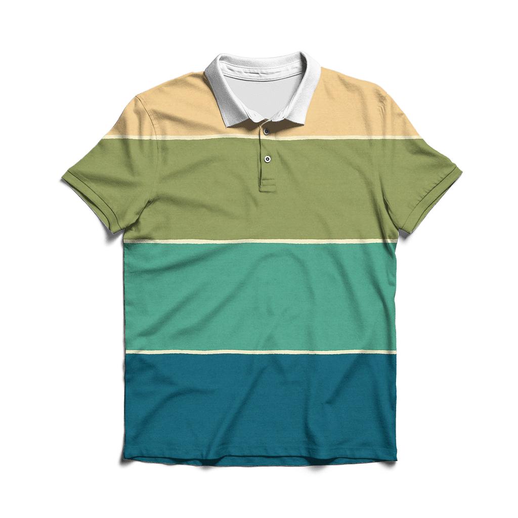 Sunset Horizon Stripes custom polo shirts