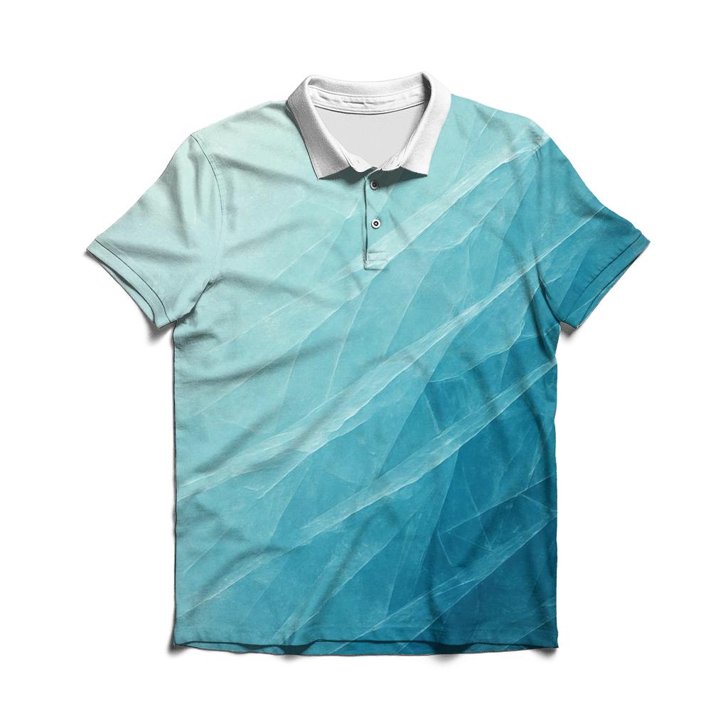 Glacier Blue Transition premium cotton polo shirts