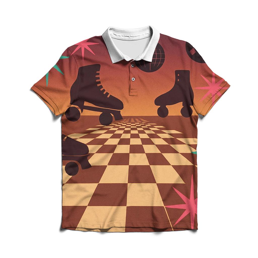 Checkerboard Roller Rink custom polo shirts
