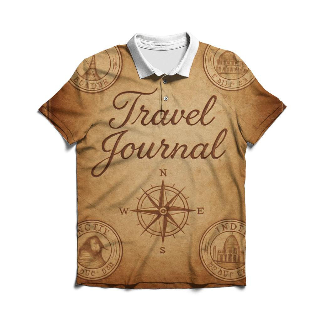 Weathered Leather Travel Journal Cover branded logo polo shirts