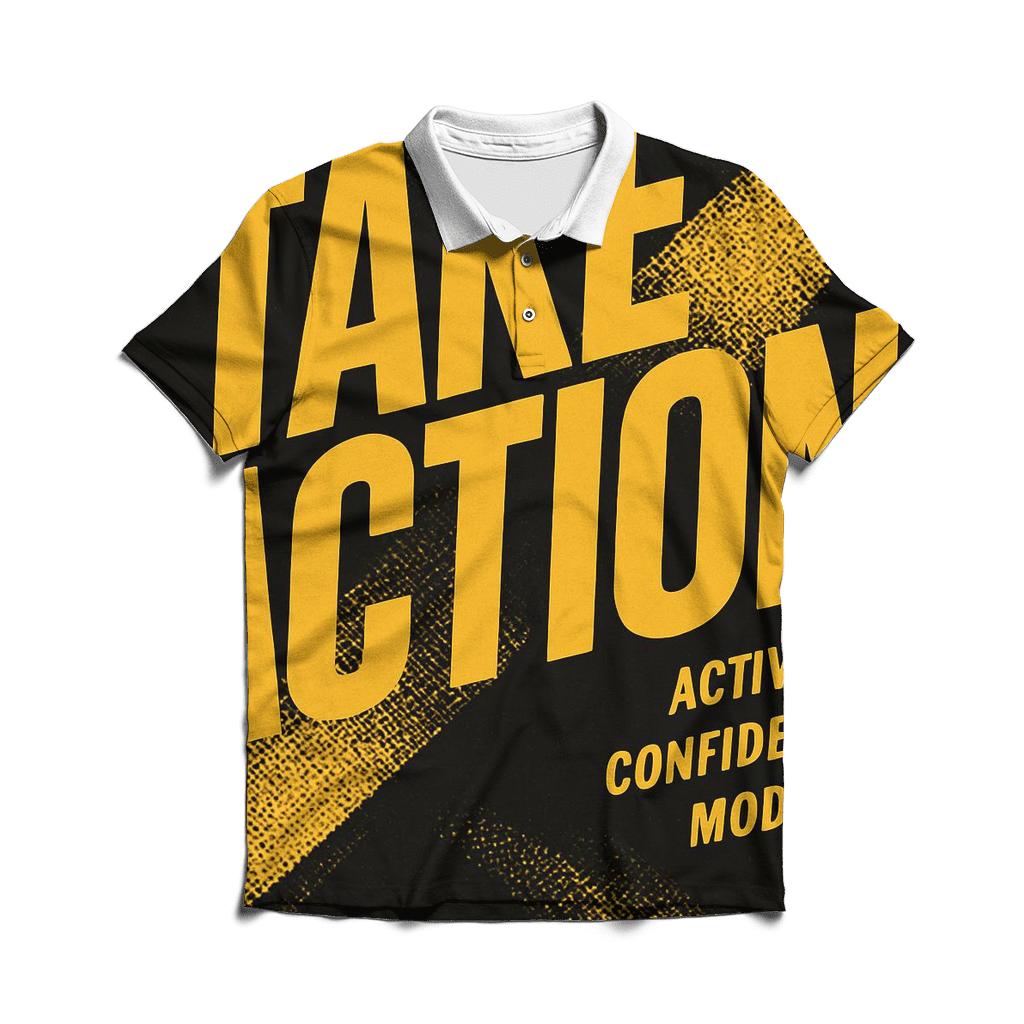 Bold Typography Empowerment branded logo polo shirts