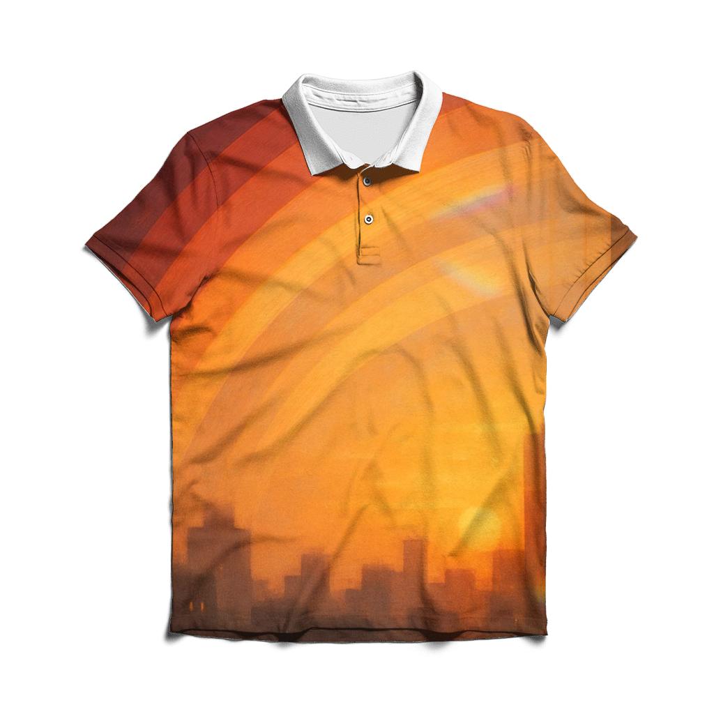 Sunset Prism Curve embroidered polo tops