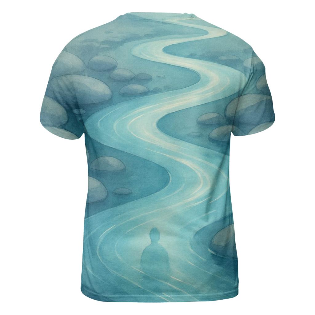 Flowing Passage artistic all-over print tops