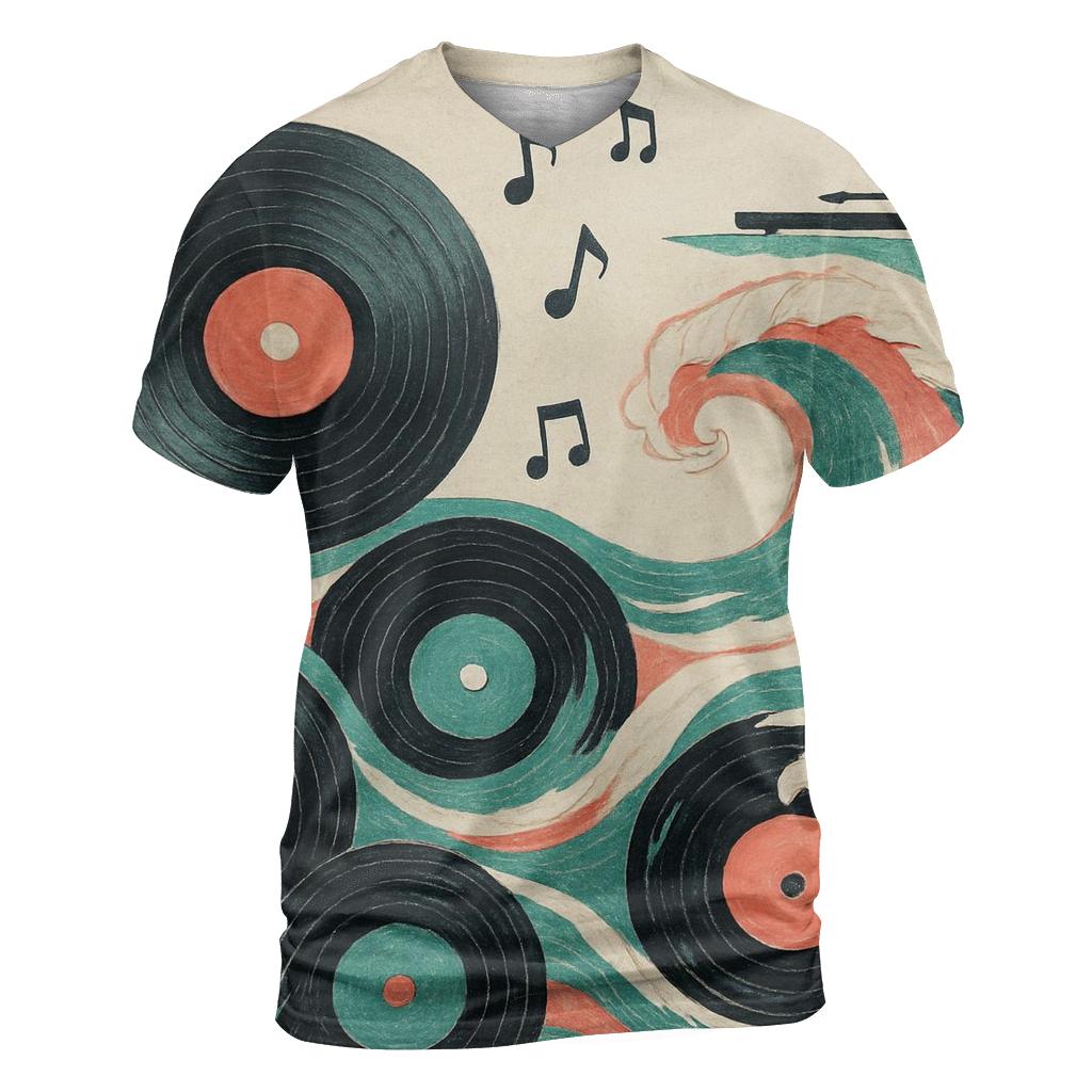 Vinyl Wave Collage statement graphic shirts