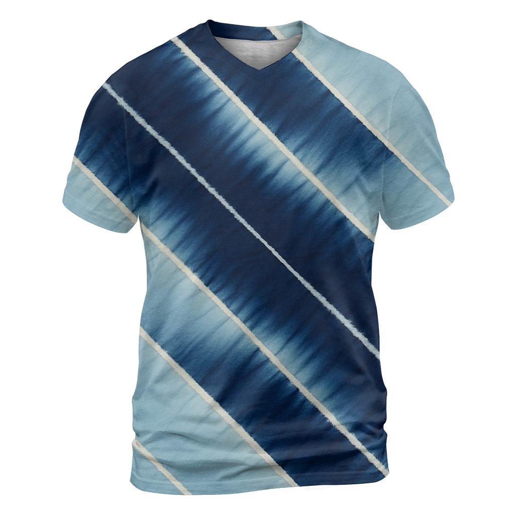Indigo Arashi Diagonals creative print fashion shirts