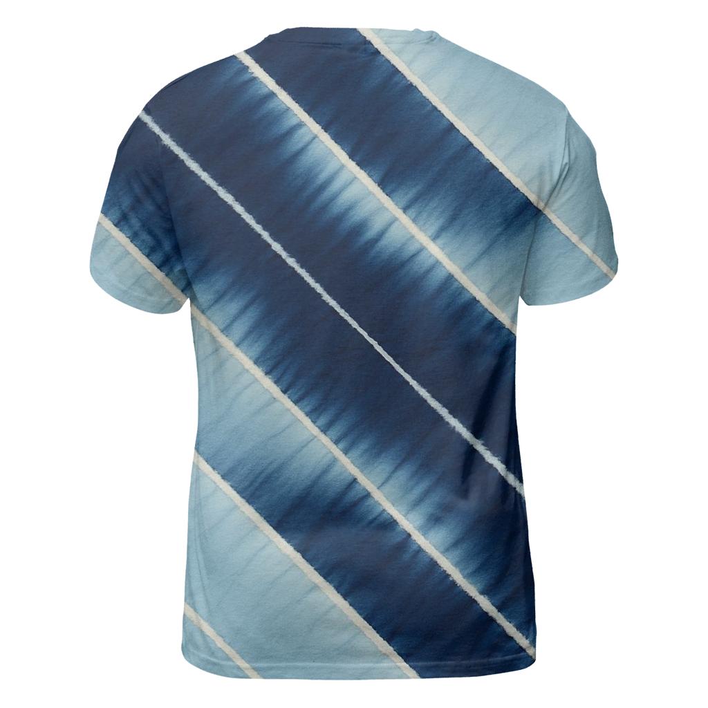 Indigo Arashi Diagonals creative print fashion shirts