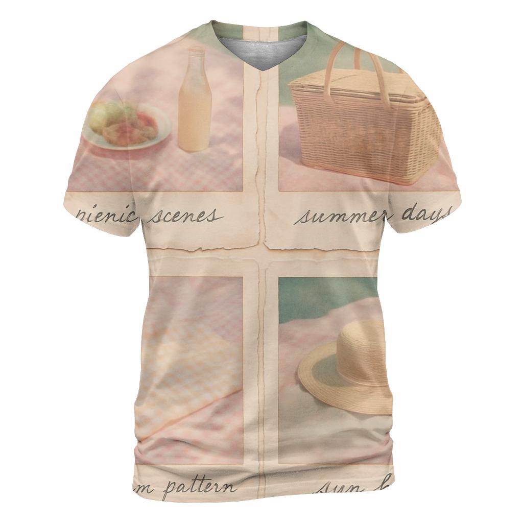 Polaroid Summer Picnic Collage creative print fashion shirts