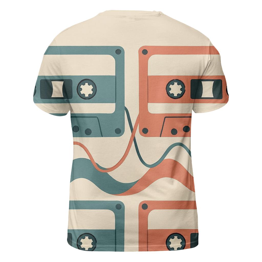 Cassette Tape Wave creative print fashion shirts