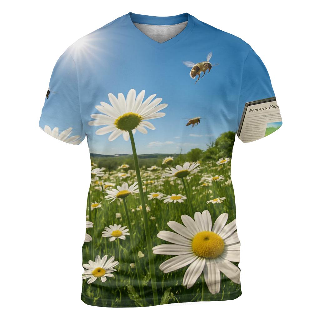 Sundrenched Meadow Of Oxeye Daisies designer pattern shirts