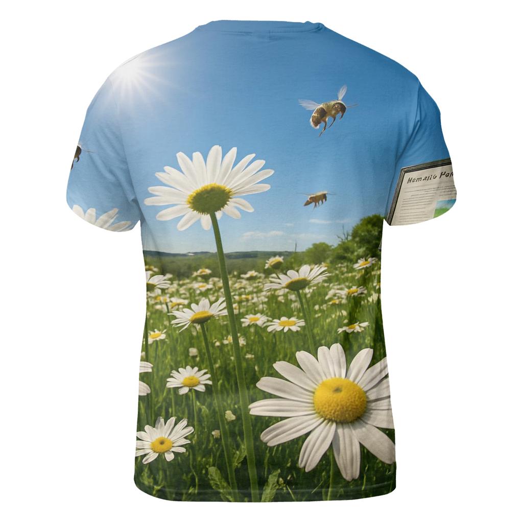 Sundrenched Meadow Of Oxeye Daisies designer pattern shirts