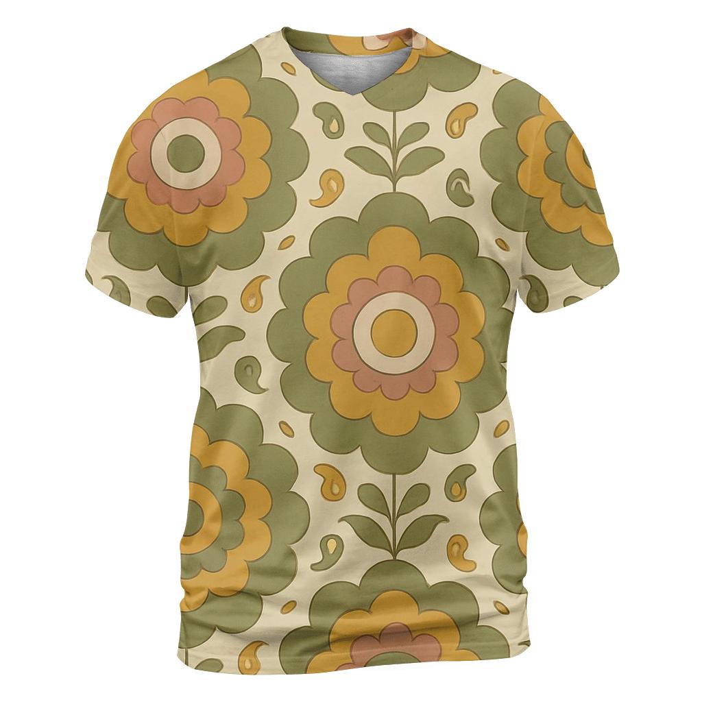 Groovy Flower Medallion vibrant all-over design tees