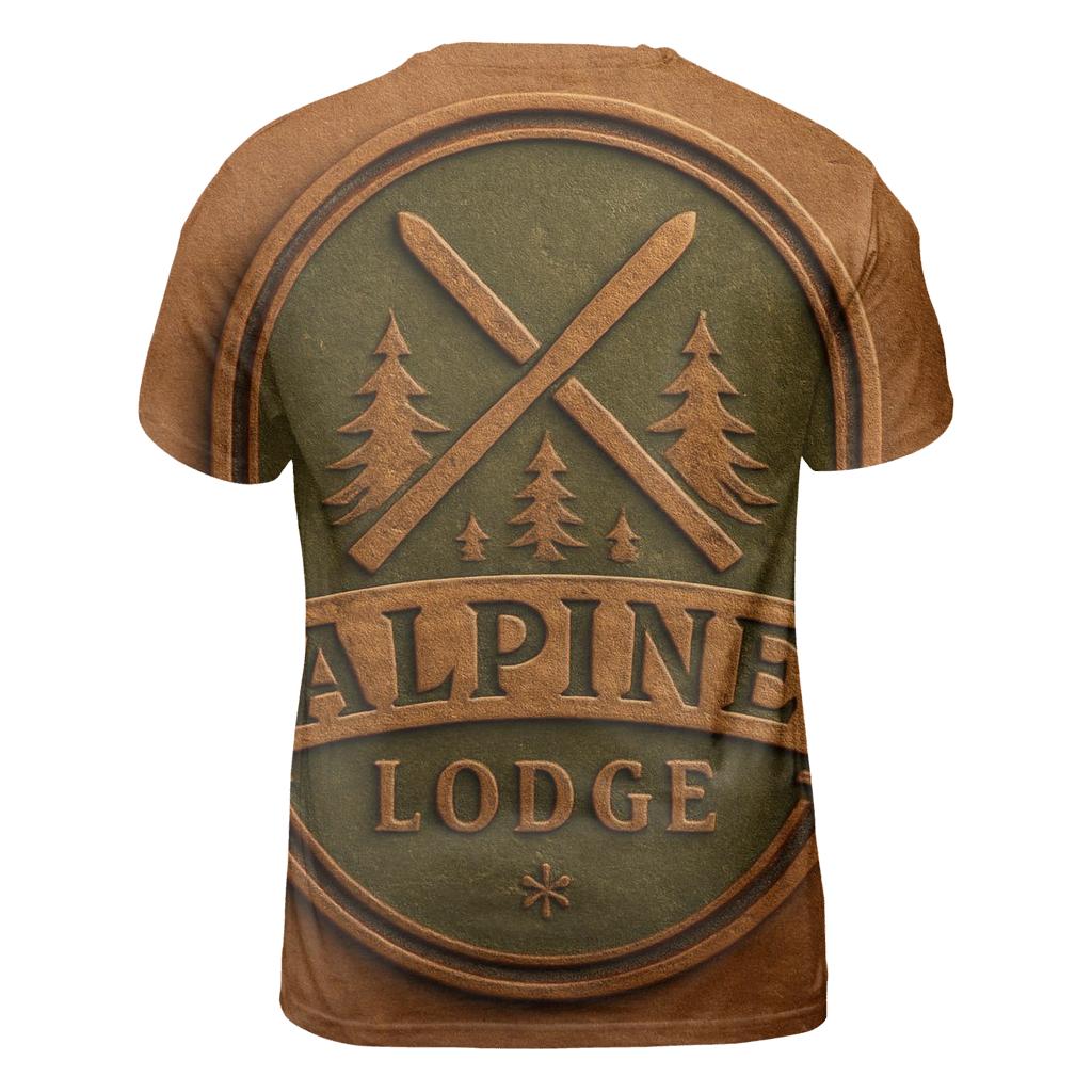 Rustic Mountain Lodge Crest unique graphic print tees