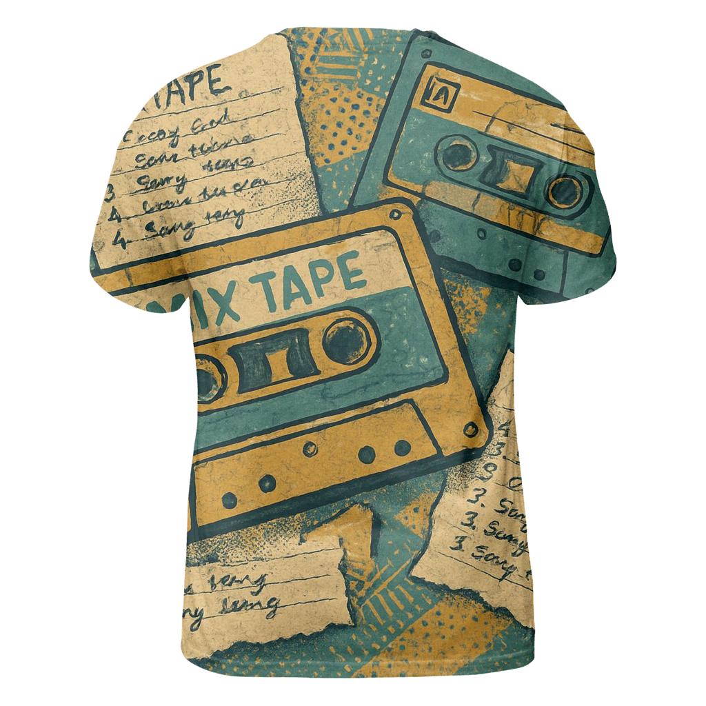 Retro Cassette Tape Collage unique graphic print tees