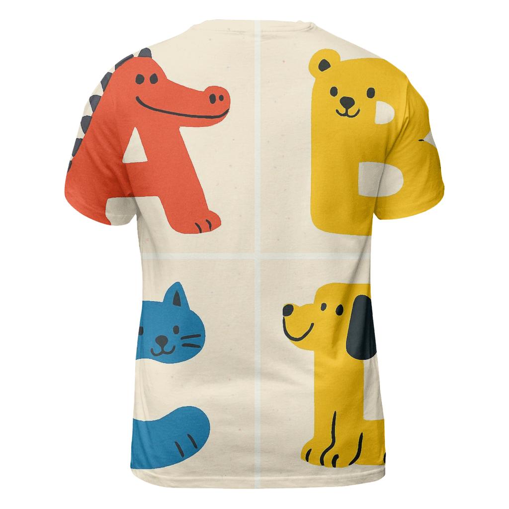 Playful Animal Alphabet trendy printed shirt styles