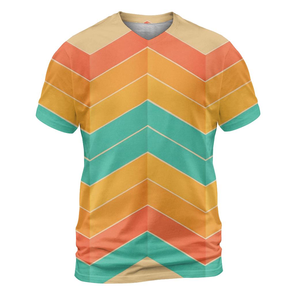 Chevron Accordion Coral creative print fashion shirts
