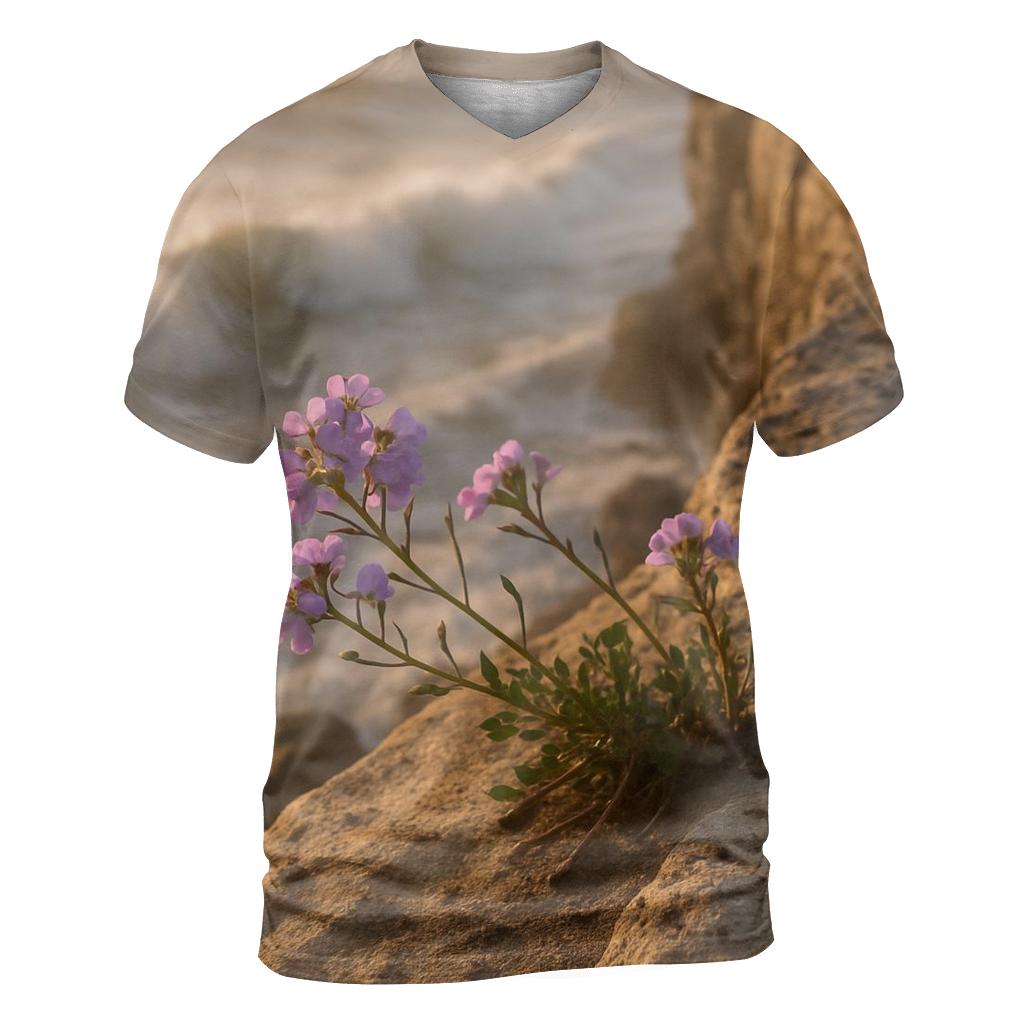 Coastal Sea Rocket Cliffside Bloom statement graphic shirts