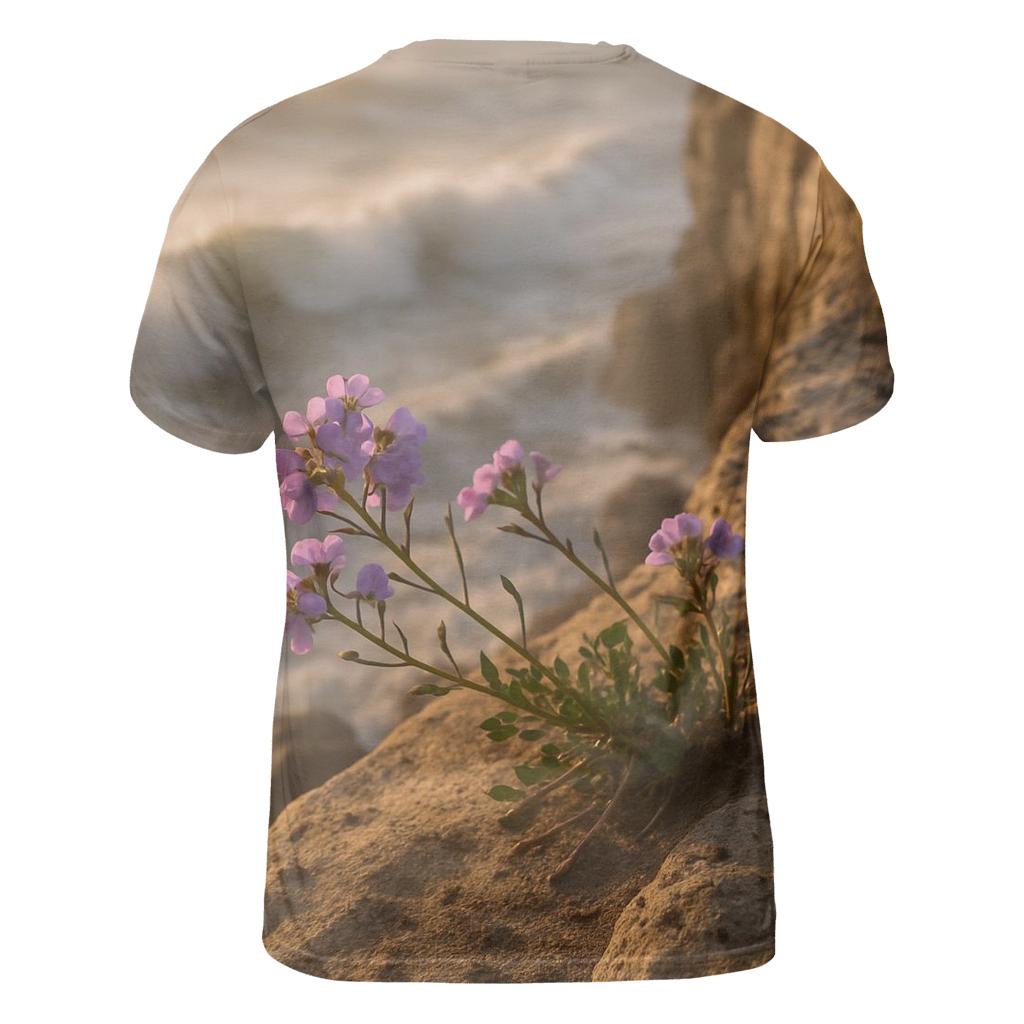 Coastal Sea Rocket Cliffside Bloom statement graphic shirts
