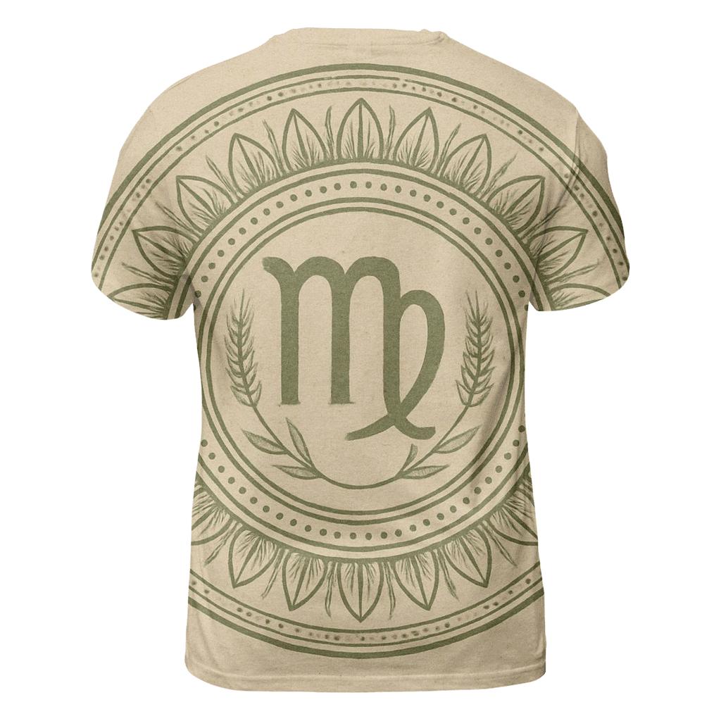 Virgo Earth Mandala Pattern vibrant all-over design tees
