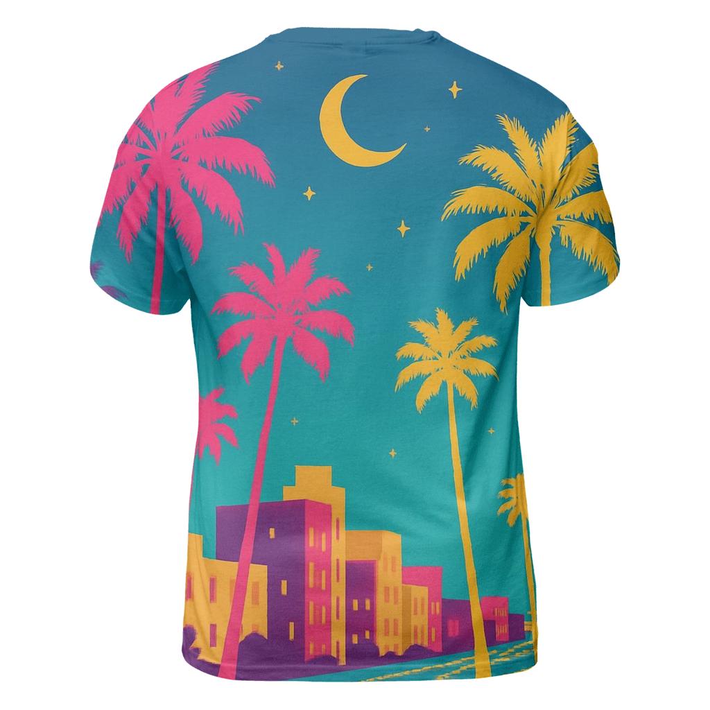 Miami Night Palms designer pattern shirts