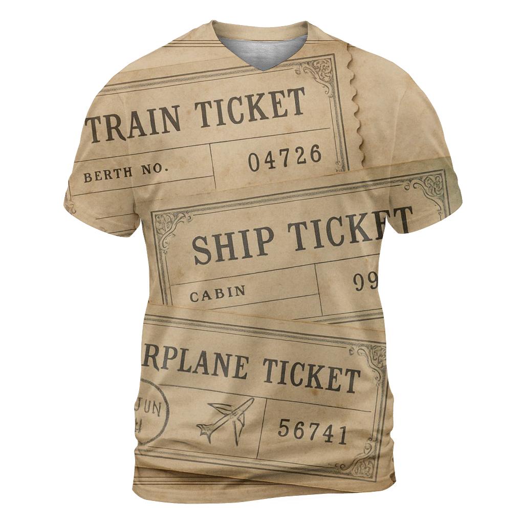 Antique Travel Ticket Stubs personalized full print shirts