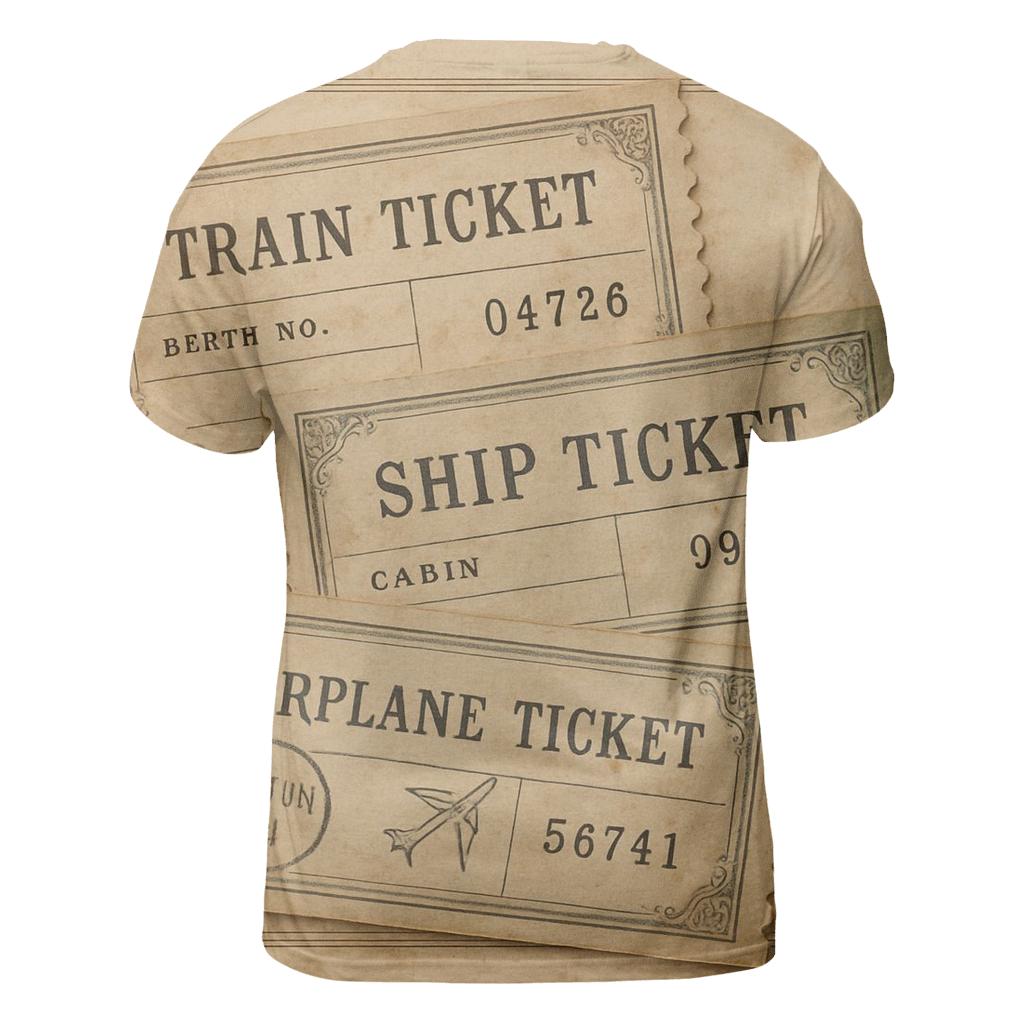 Antique Travel Ticket Stubs personalized full print shirts