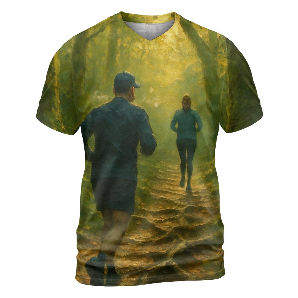 Trail Running Forest Canopy statement graphic shirts
