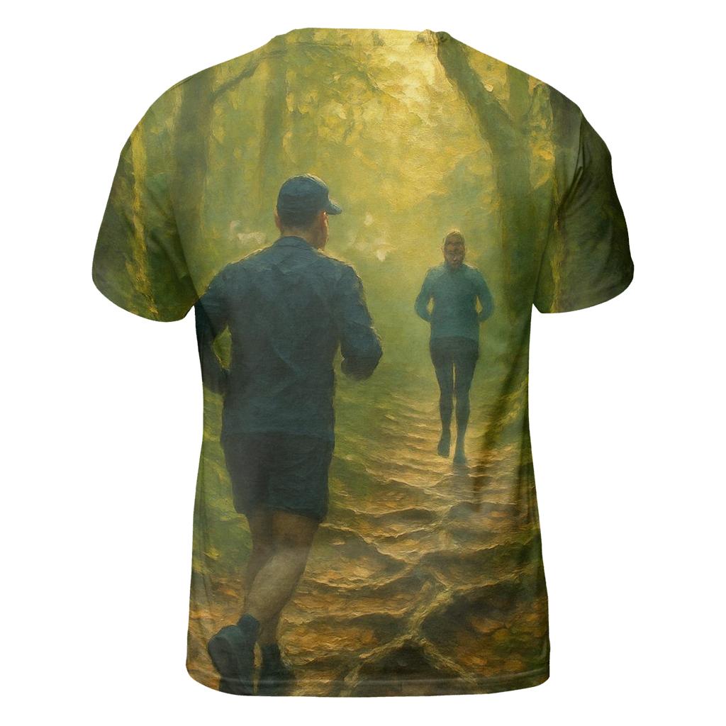Trail Running Forest Canopy statement graphic shirts
