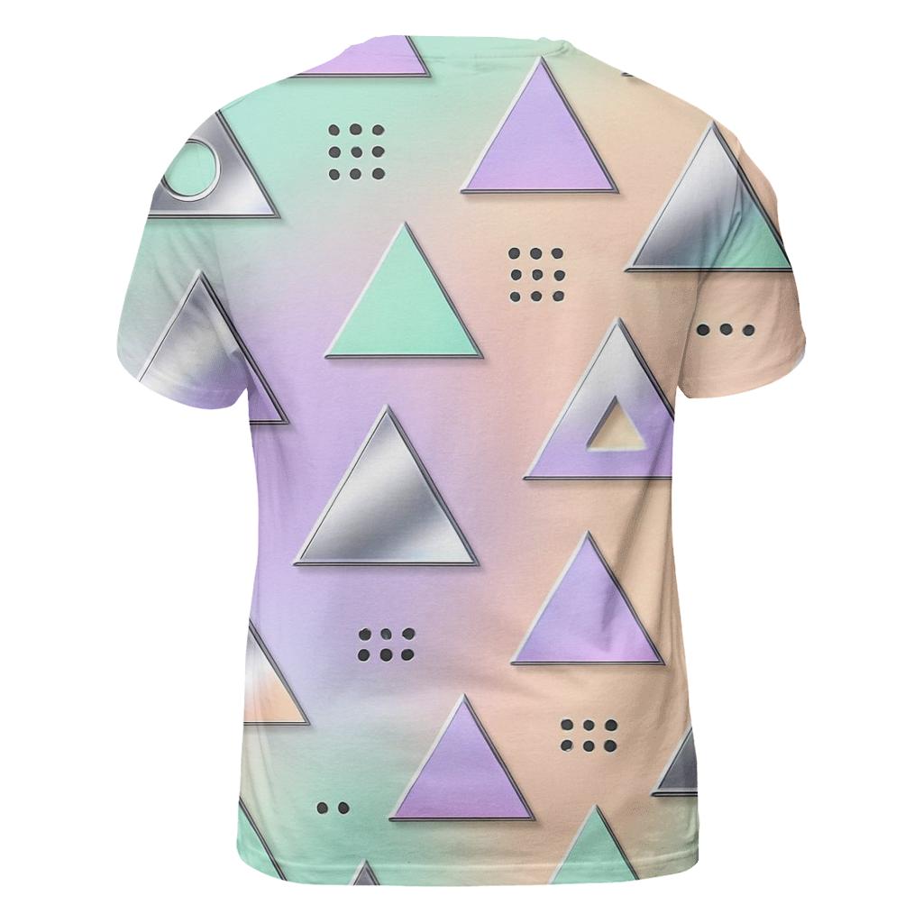Chrome Triangle Pattern vibrant all-over design tees
