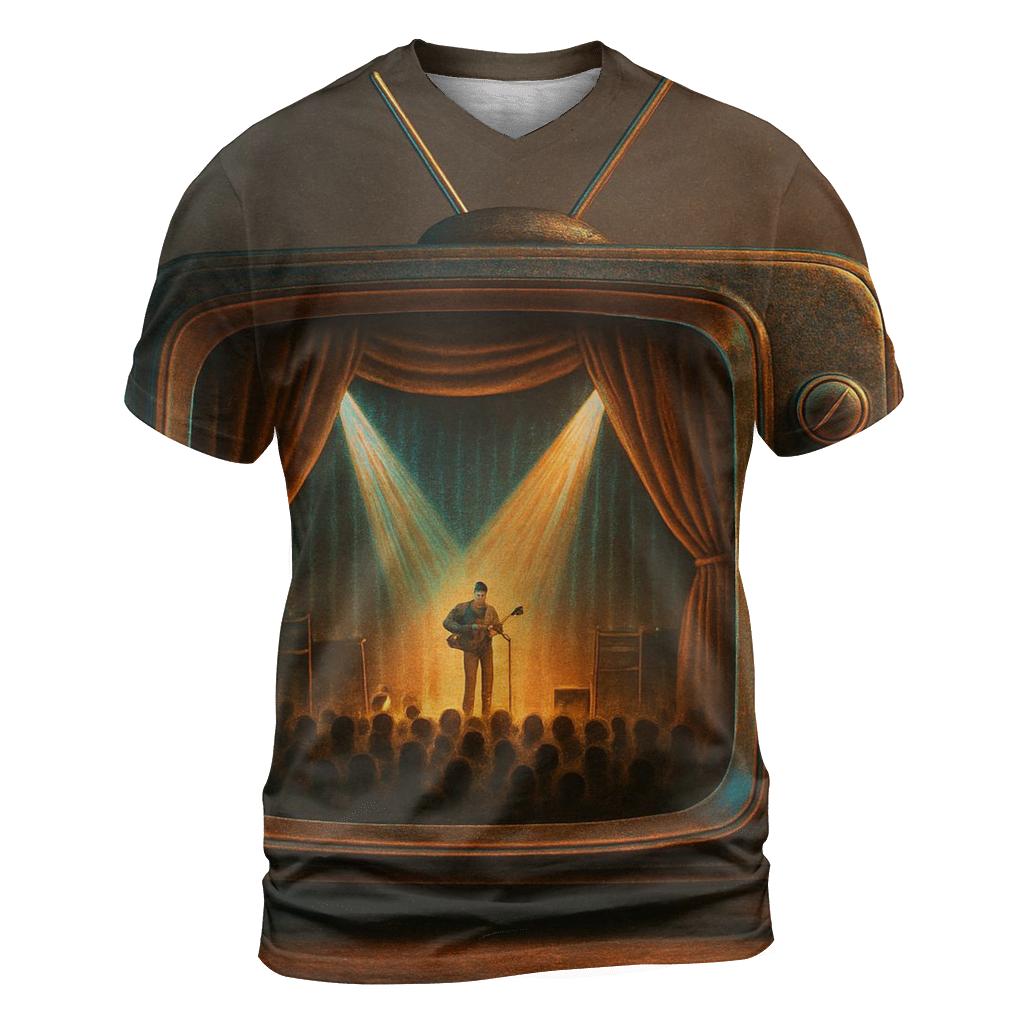 Retro TV Soundstage vibrant all-over design tees