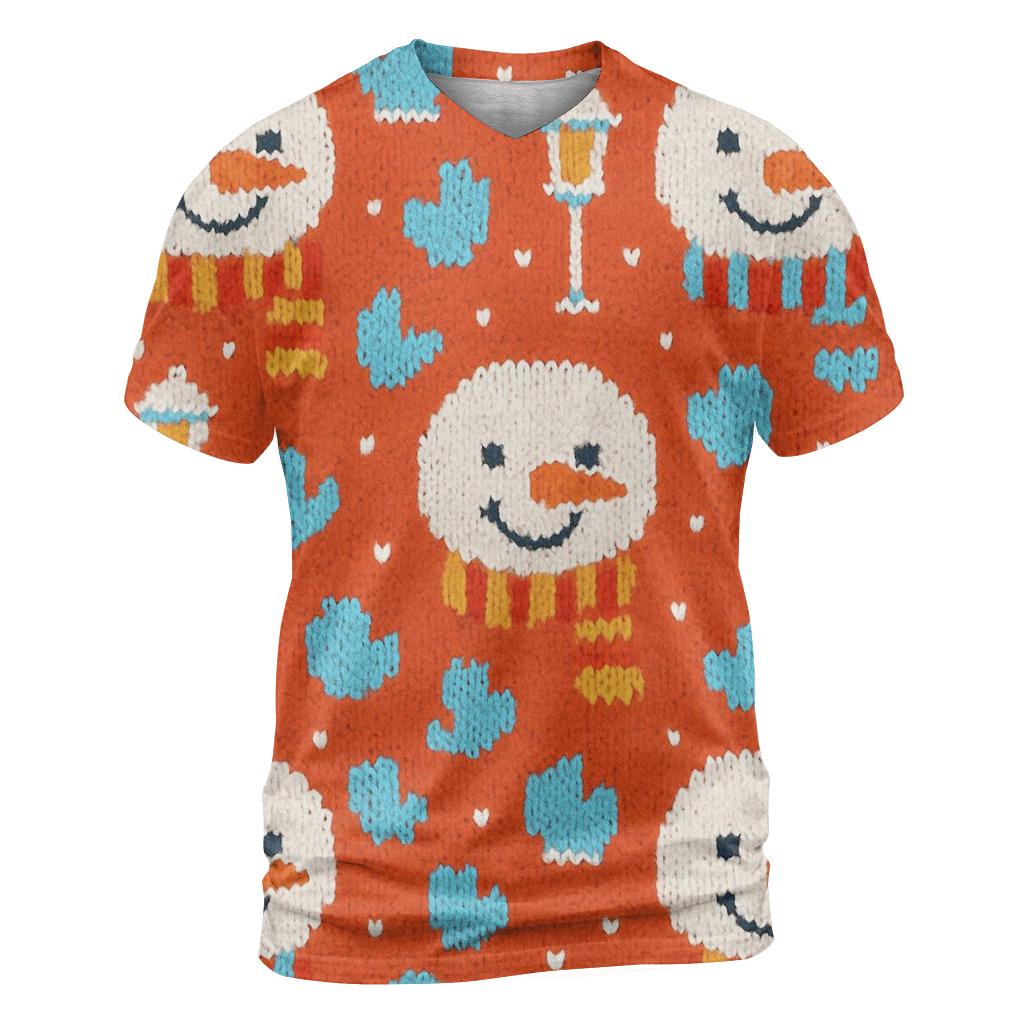 Snowman Scarf Grid Design unique graphic print tees