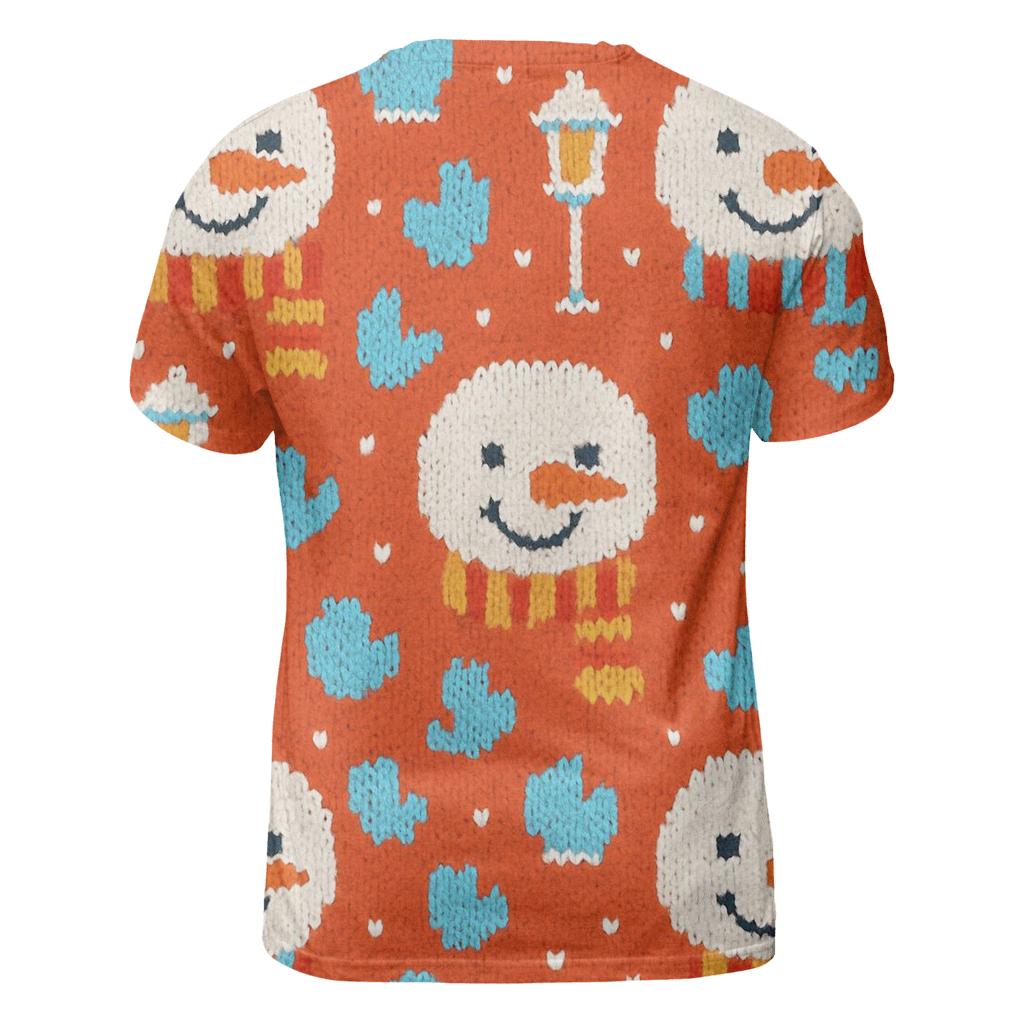 Snowman Scarf Grid Design unique graphic print tees