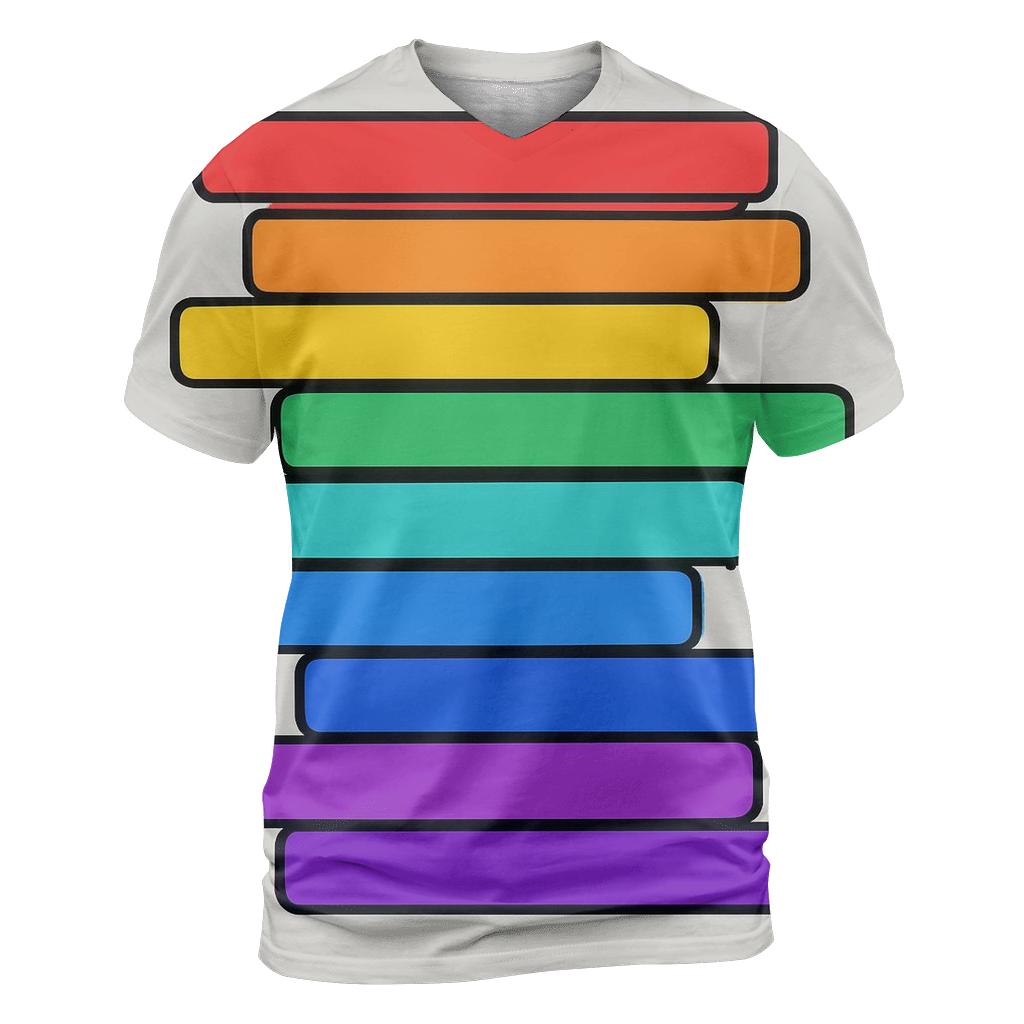 Rainbow Prism Bars artistic all-over print tops