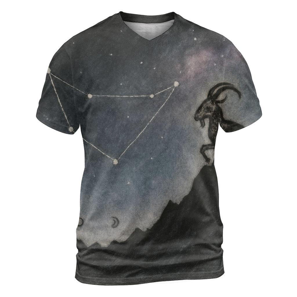 Capricorn Mountain Goat Nebula statement graphic shirts
