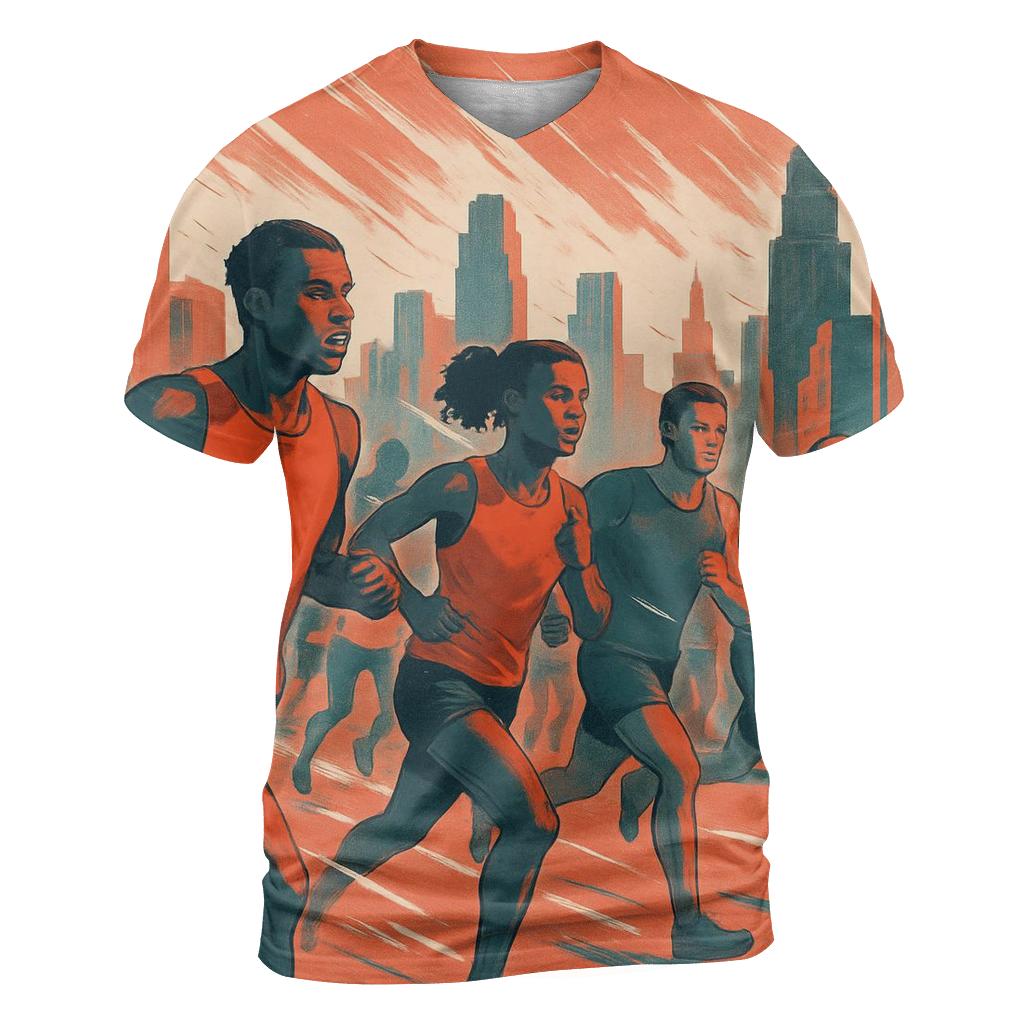 City Marathon Miles creative print fashion shirts