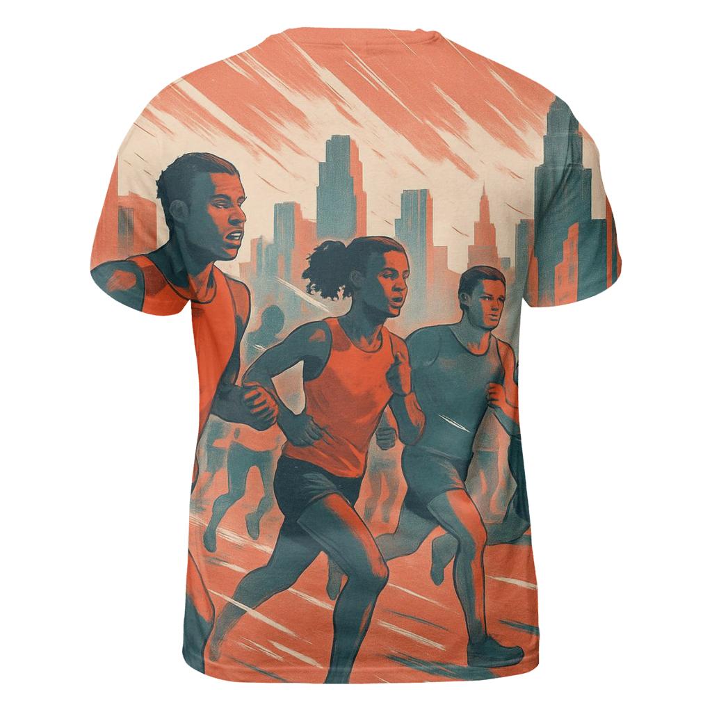 City Marathon Miles creative print fashion shirts