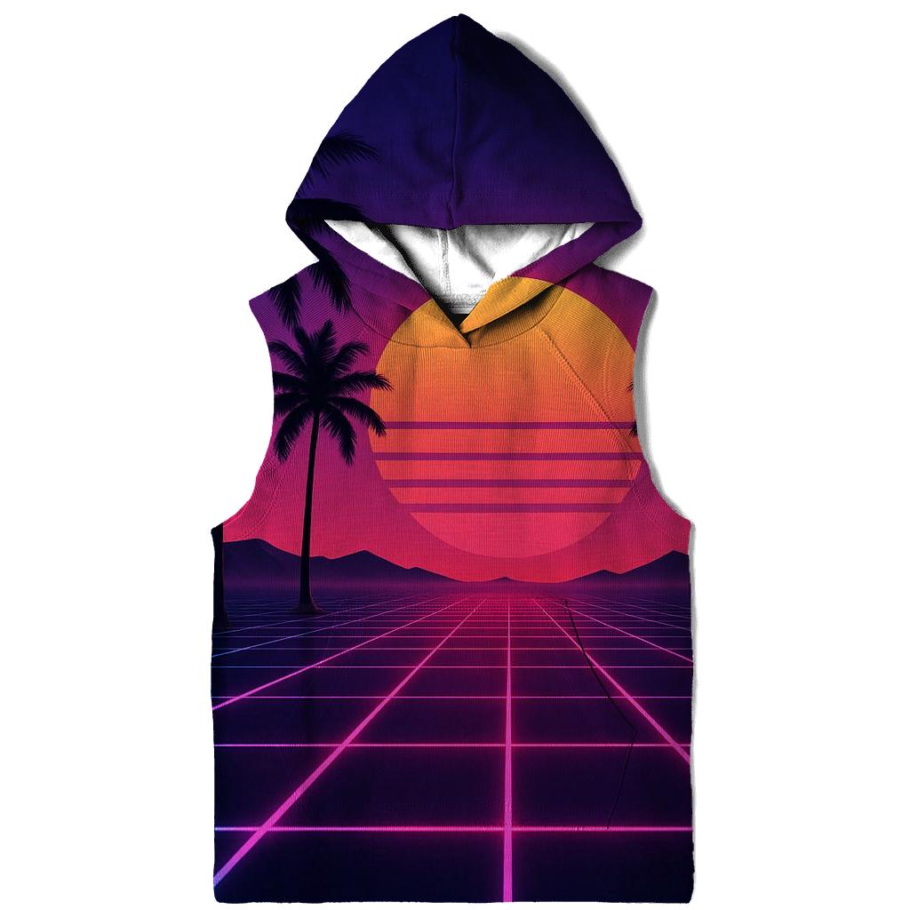 Neon Grid Sunset hoodie trends