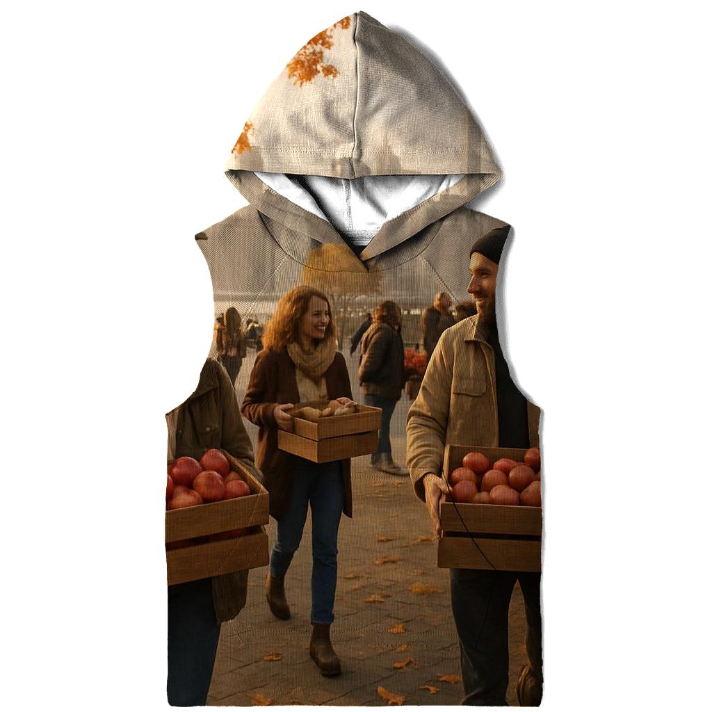 Autumn Ferry Terminal With Orchard Market embroidered hoodies