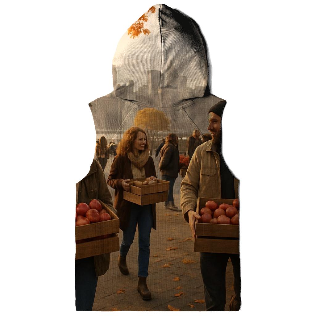 Autumn Ferry Terminal With Orchard Market embroidered hoodies