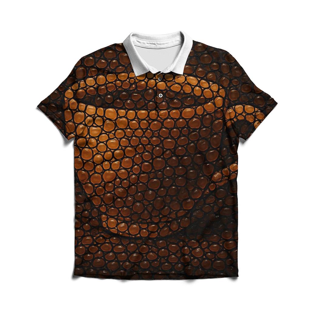 Espresso Droplet Mosaic designer slim fit polos
